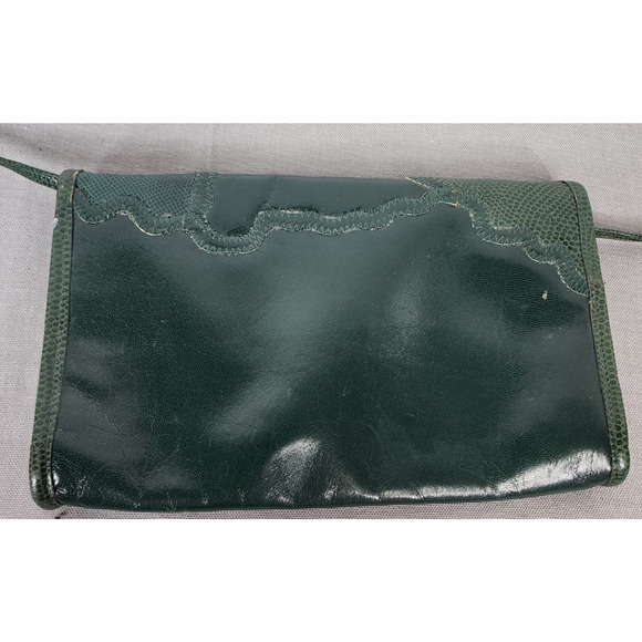 Stegio For Trotting Green Patchwork Crossbody Bag Leather Vintage Y2K 90s - Picture 2 of 8